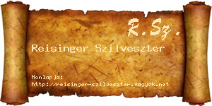 Reisinger Szilveszter névjegykártya
